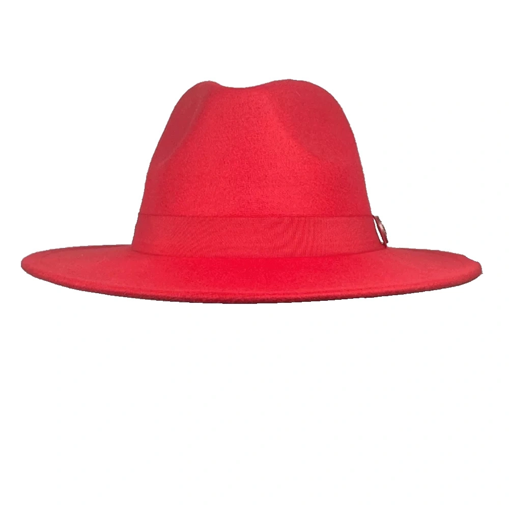 İsme Özel Panama Fötr Şapka - AB01004 - Kırmızı