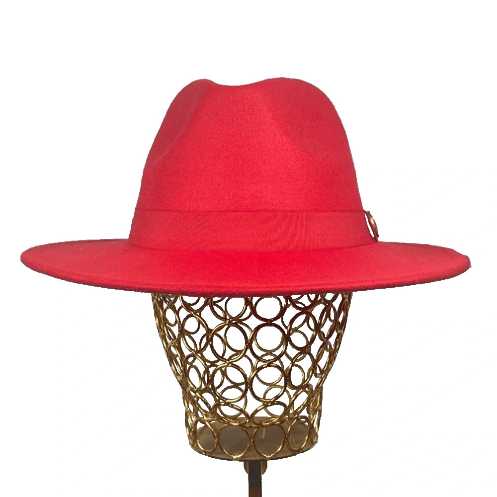 İsme Özel Panama Fötr Şapka - AB01004 - Kırmızı