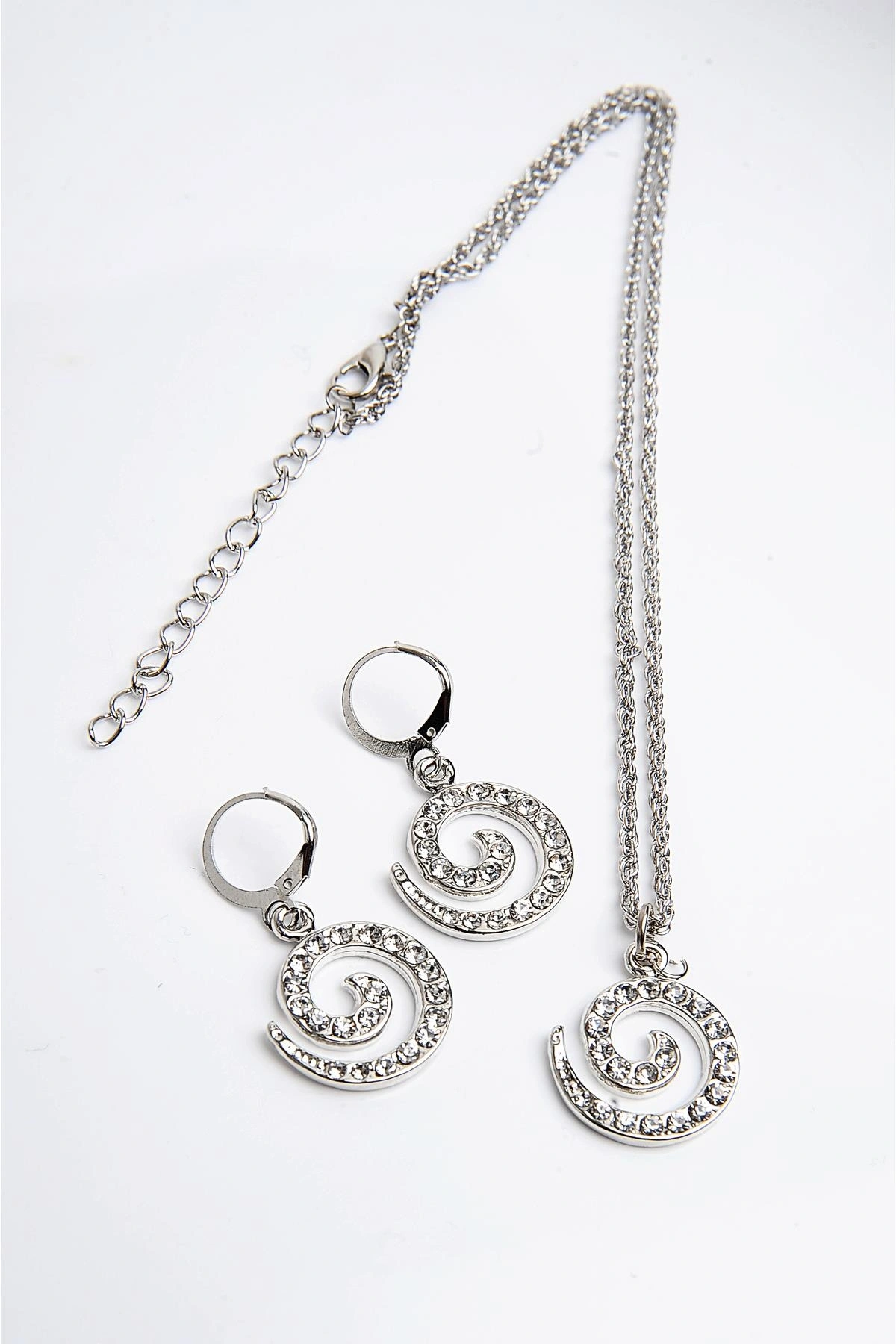 Özel Tasarımlı İnci ve Zirkon Taşlı Kolye Küpe İnci Takım