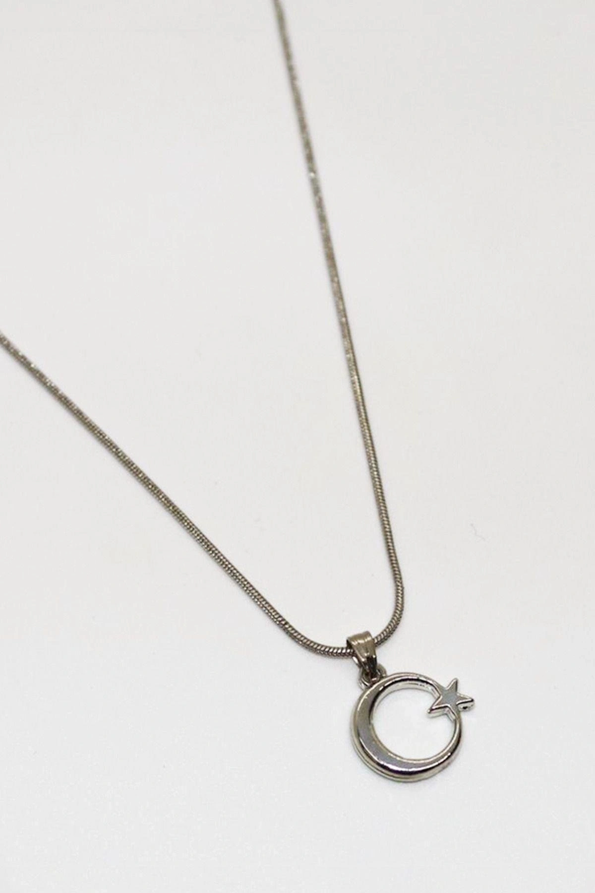 Ay Yıldız Tasarımlı Kolye Küpe Takım Seti