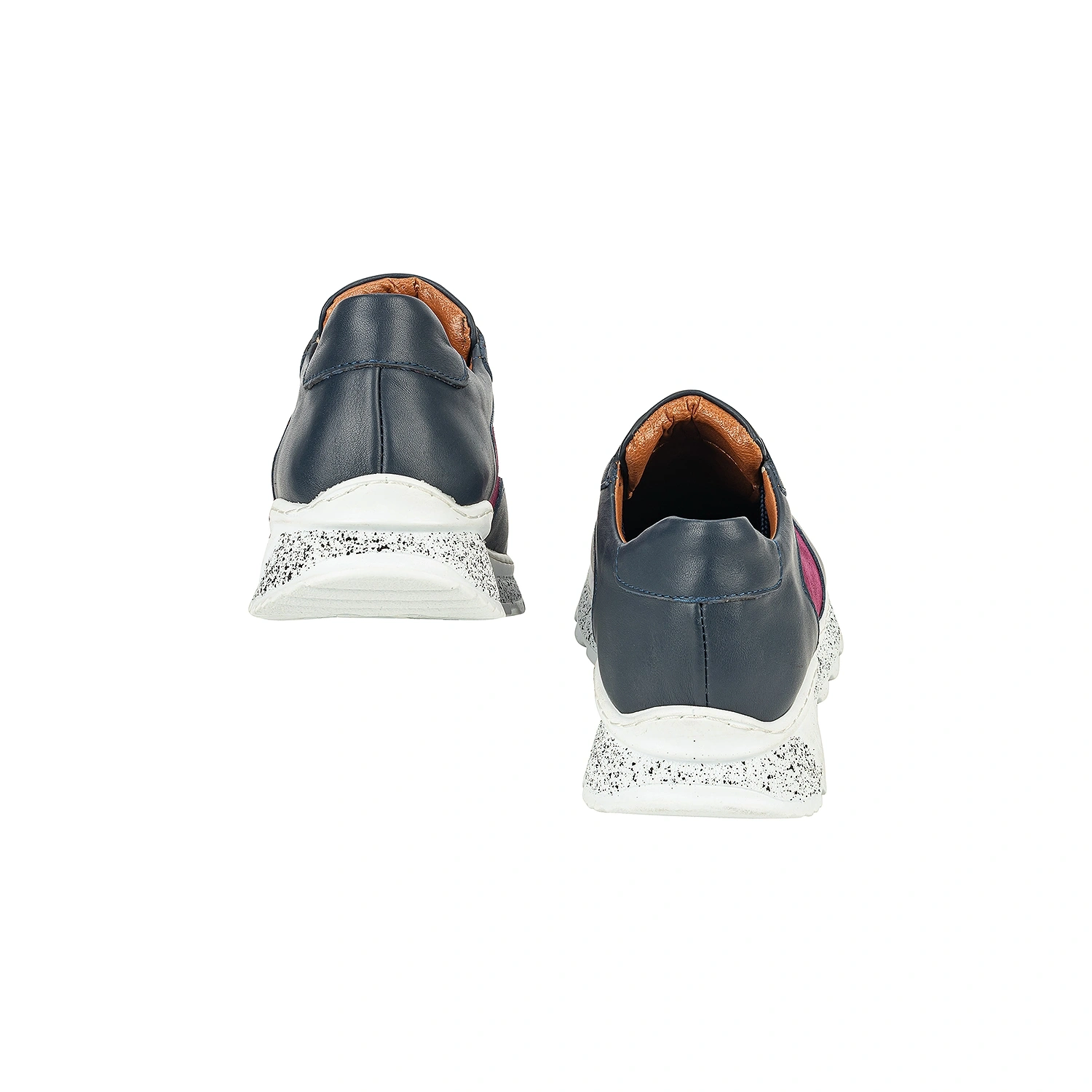 İsim Baş Harfleri ile Kişiselleştirilebilir Hakiki Deri Sneaker Bayan Spor Ayakkabı Mor Lacivert