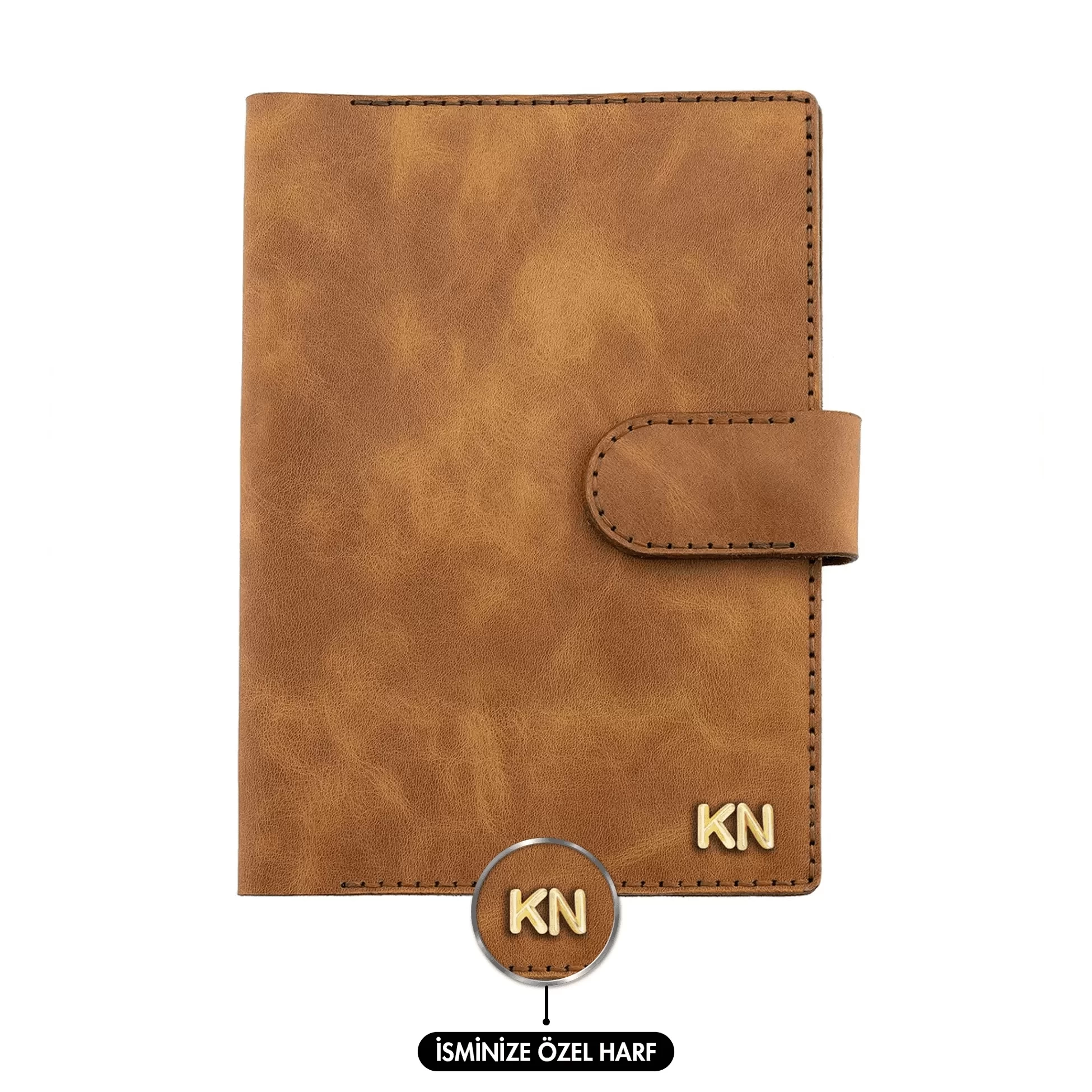A5 Defter ve Ajanda Kılıfı - %100 Rainbow Deri - KO10001 - Camel