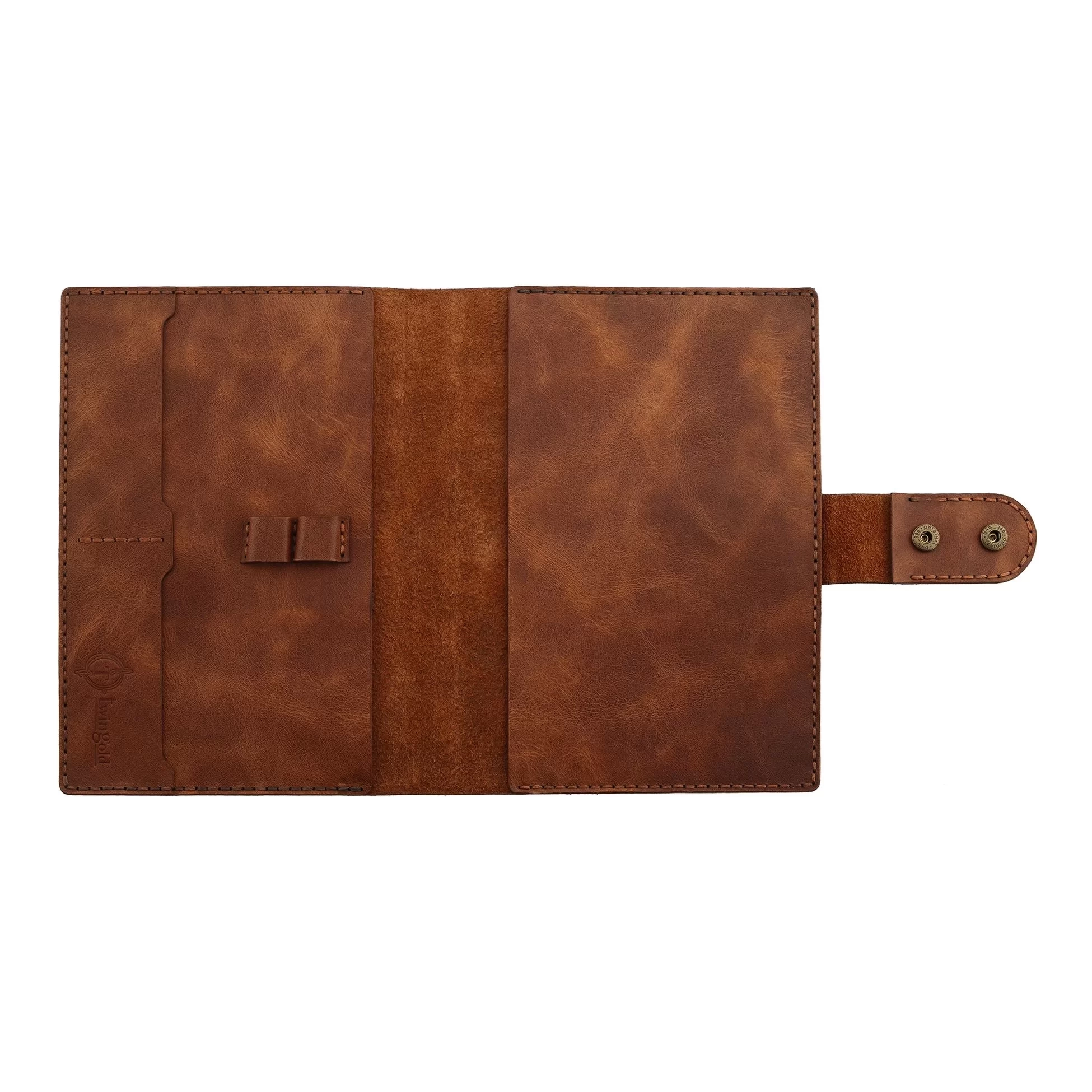 A5 Defter ve Ajanda Kılıfı - %100 Rainbow Deri - KO10001 - Kahverengi