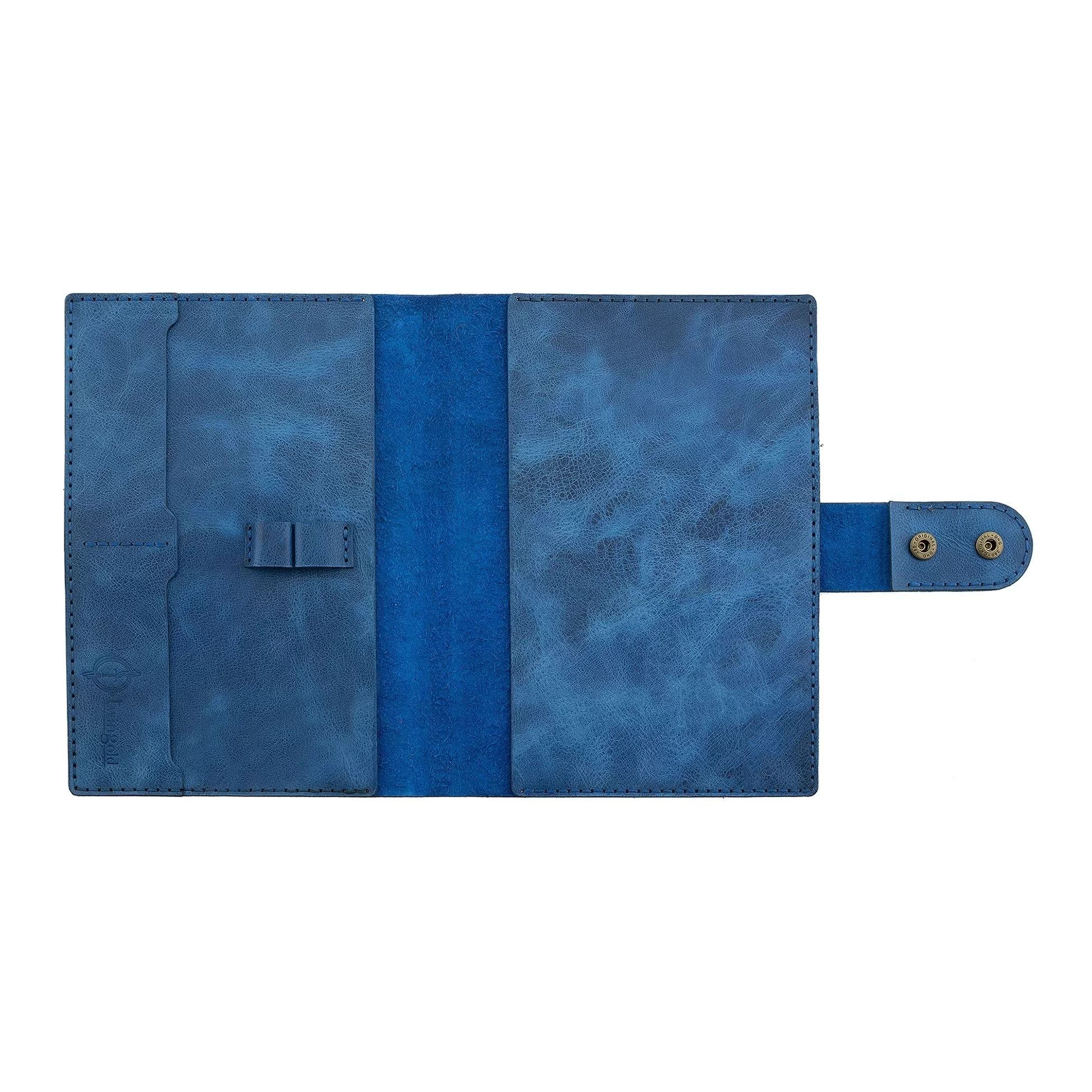 A5 Defter ve Ajanda Kılıfı - %100 Rainbow Deri - KO10001 - Saks Mavisi