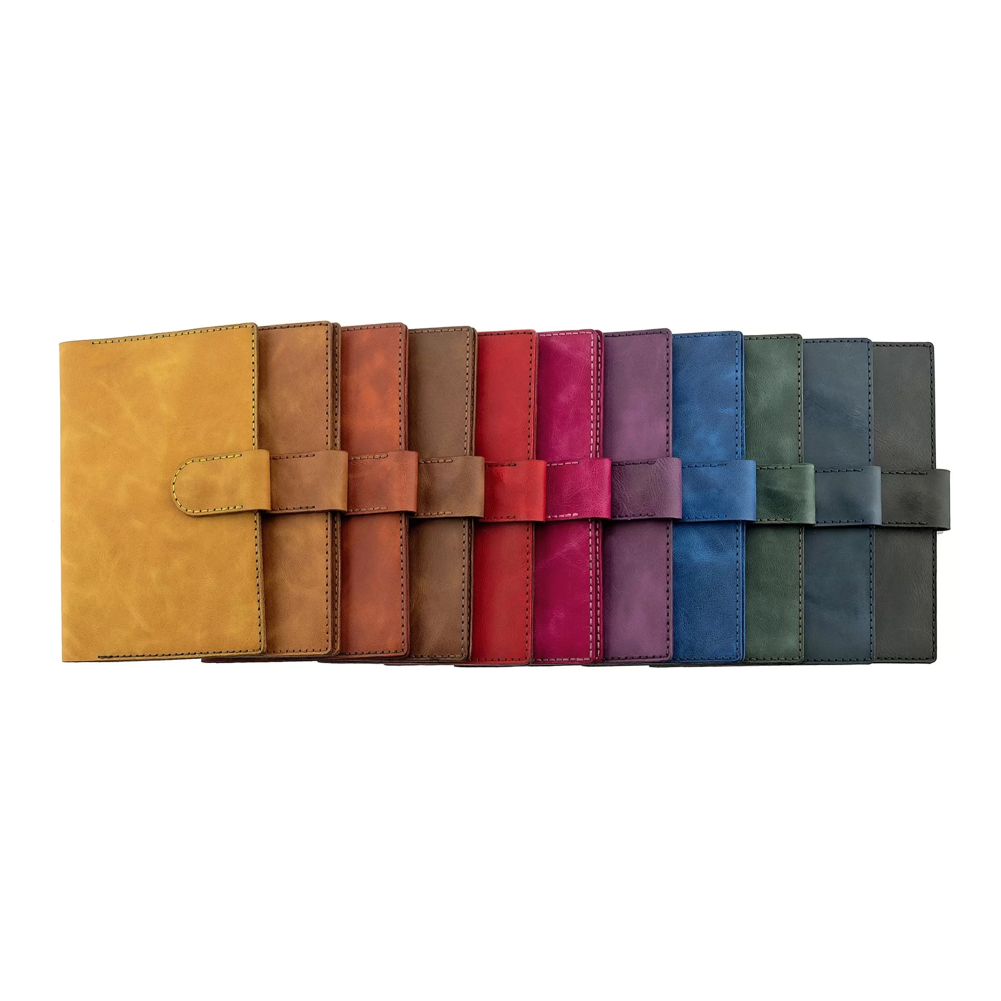 A5 Defter ve Ajanda Kılıfı - %100 Rainbow Deri - KO10001 - Haki