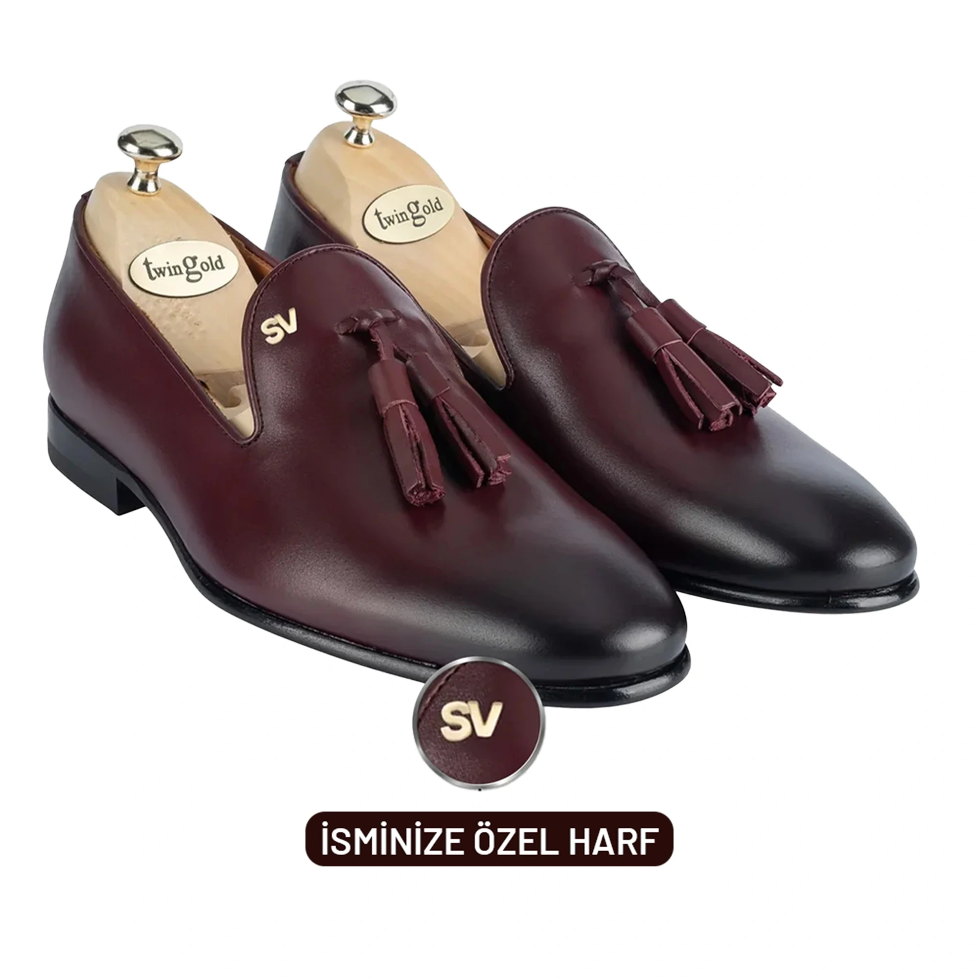 Antik Deri Püsküllü Kösele Erkek Ayakkabı - TWGP006