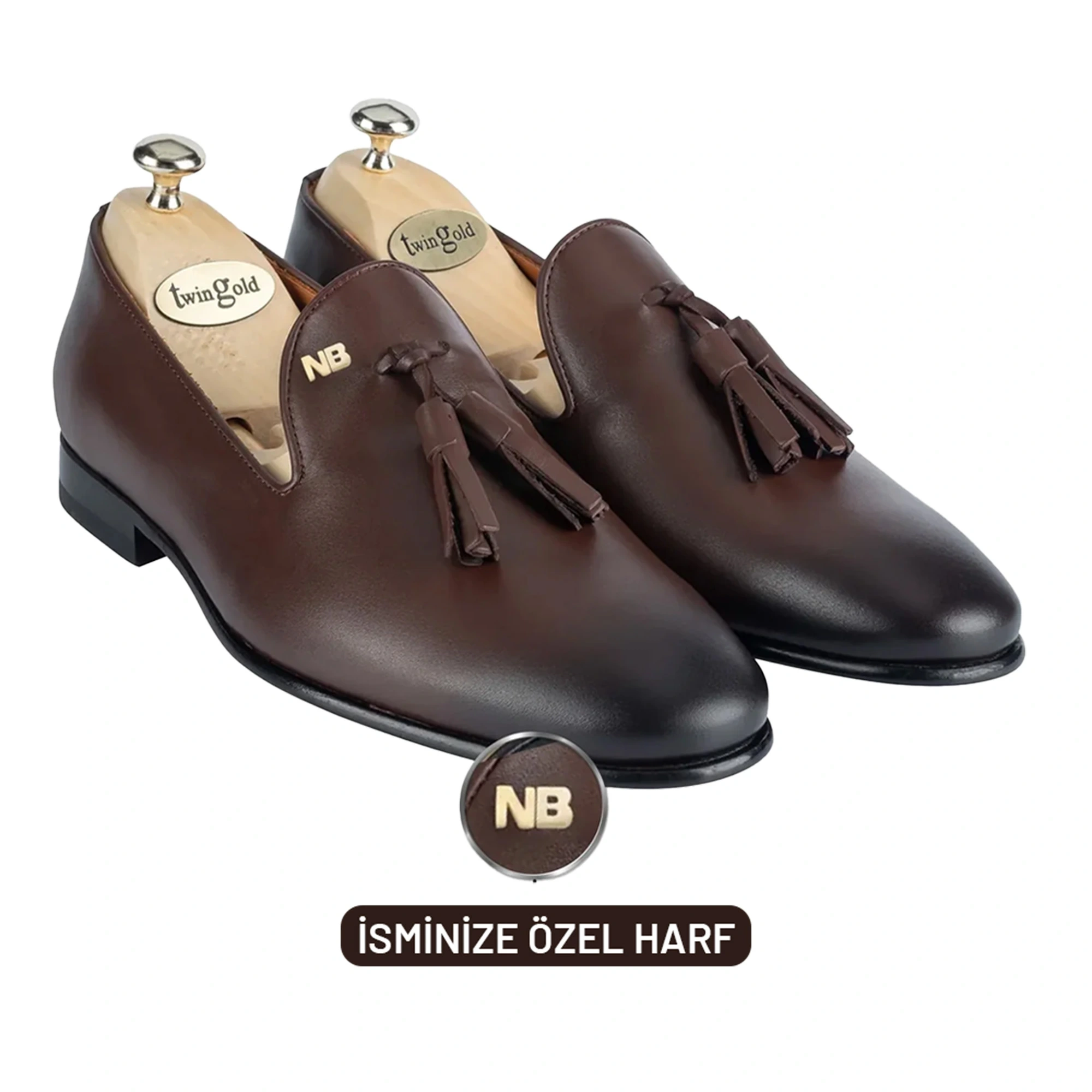 Antik Deri Püsküllü Kösele Erkek Ayakkabı - TWGP006