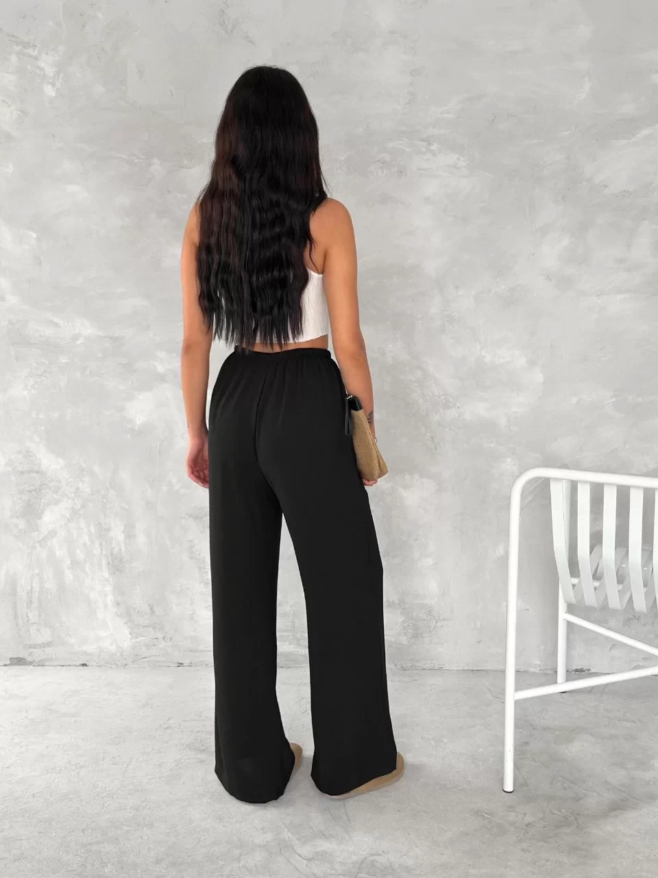 Ayrobin Oversize Kadın Pantalon - Siyah