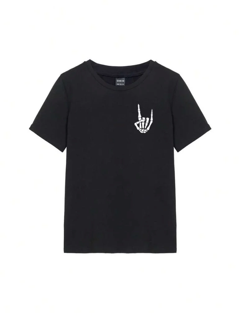 Baskılı Kadın T-shirt - Siyah