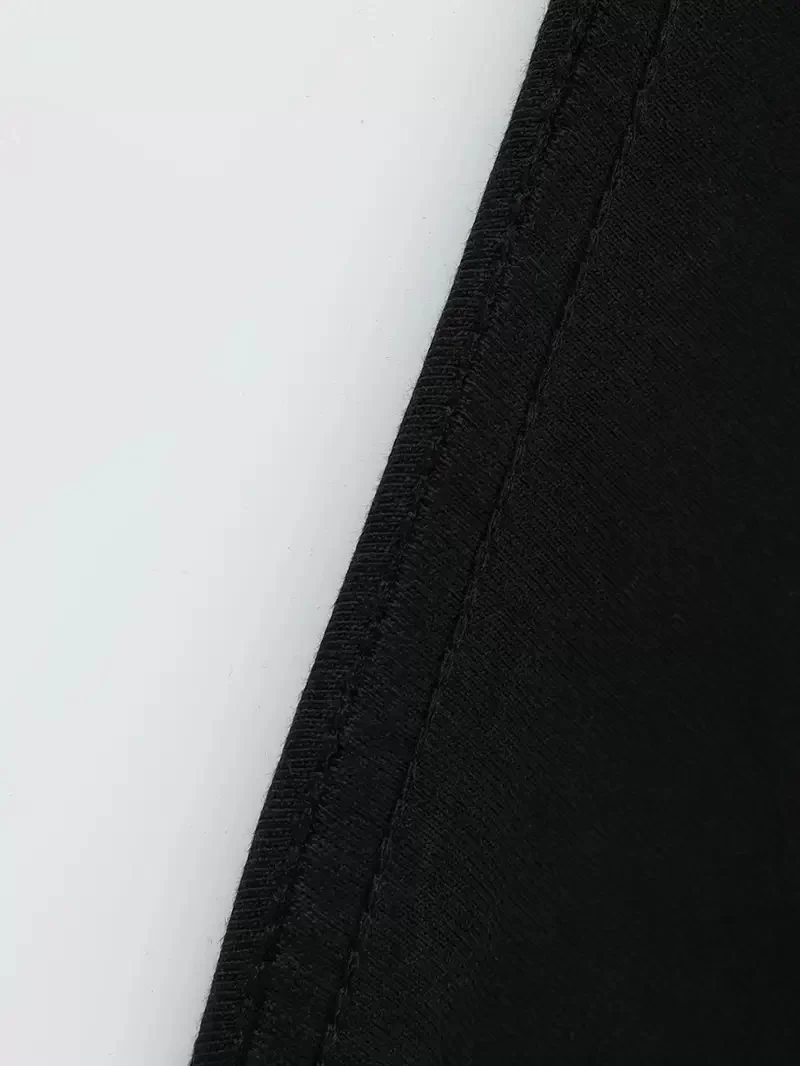 Büyük Beden Erkek Whatever Baskılı Tişört, Oversize Erkekler İçin Yaz Modası Kısa Kollu Tişörtler - Siyah