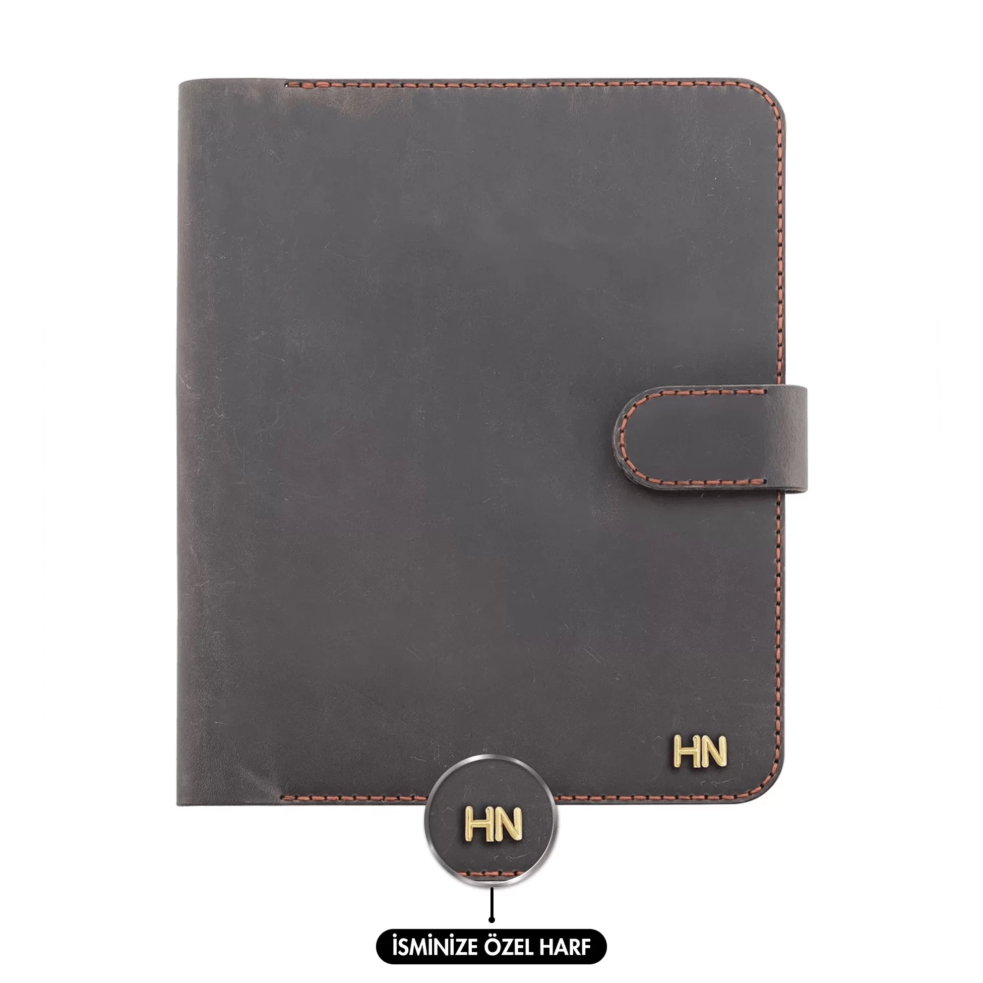 A5 Defter ve Ajanda Kılıfı - %100 Crazy Deri - KO10003 - Kahverengi