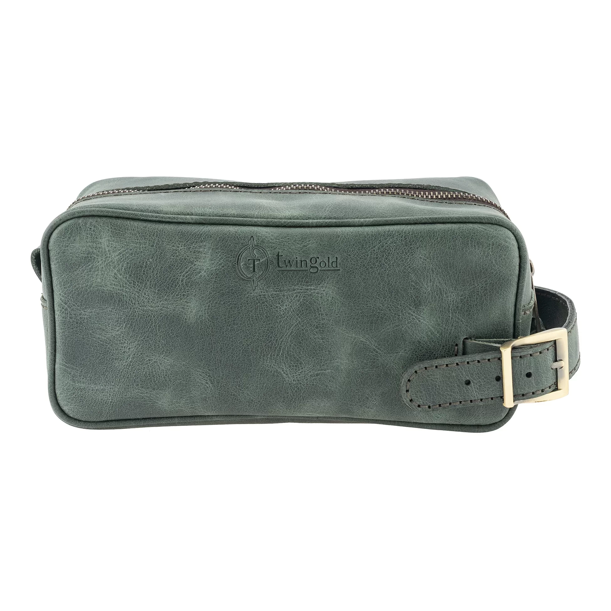 İsme Özel Dopp Kit Kişisel Bakım ve Seyahat Çantası - %100 Rainbow Deri - AC14004 - Haki