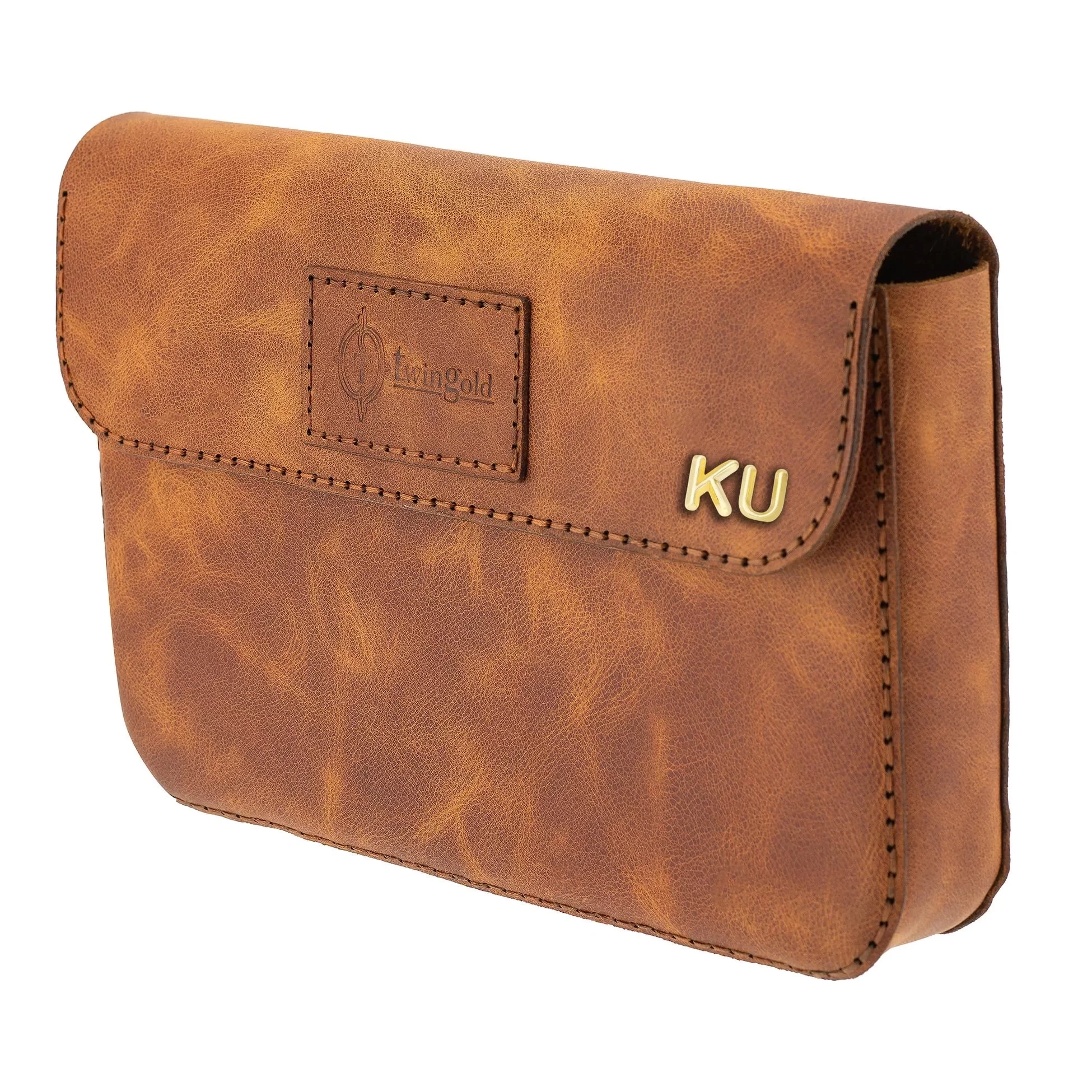 İsme Özel Çıtçıtlı Küçük El Çantası - %100 Deri - AC14001 - Camel