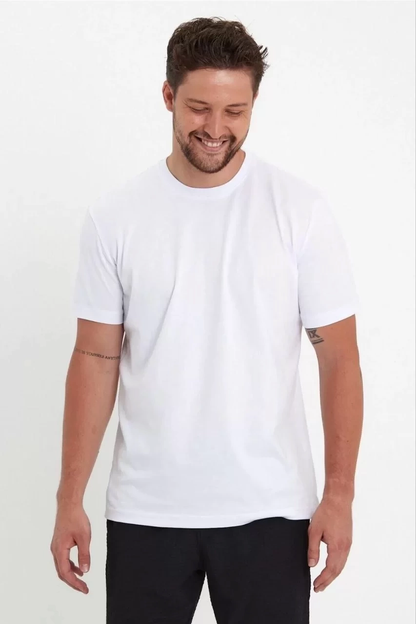 Erkek 24/1 Düz A Kalite Oversize T-shirt - Beyaz
