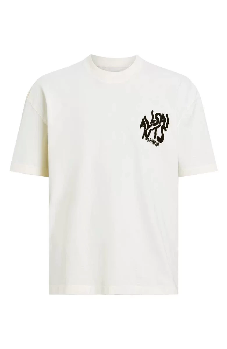 Erkek Baskılı Oversize T-shirt - Beyaz