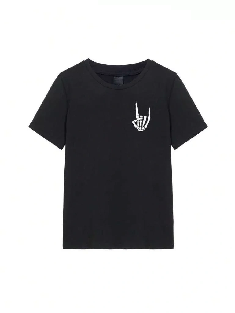 Erkek Baskılı Oversize T-shirt - Siyah