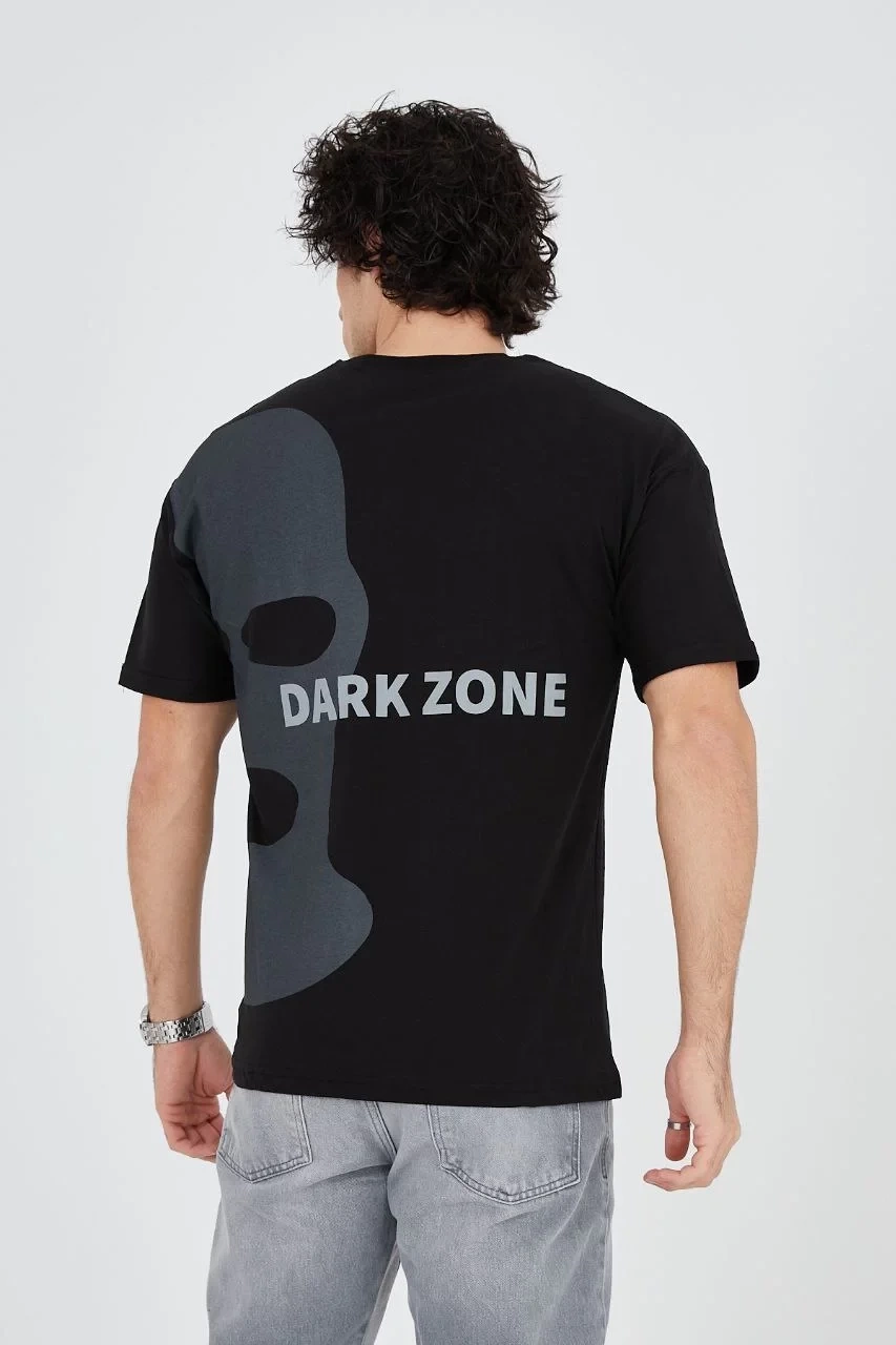Erkek Baskılı T-Shirt - Siyah