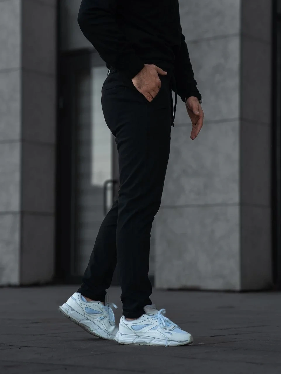 Erkek Diagonel Mikro dokulu Cepli Pantolon - Siyah