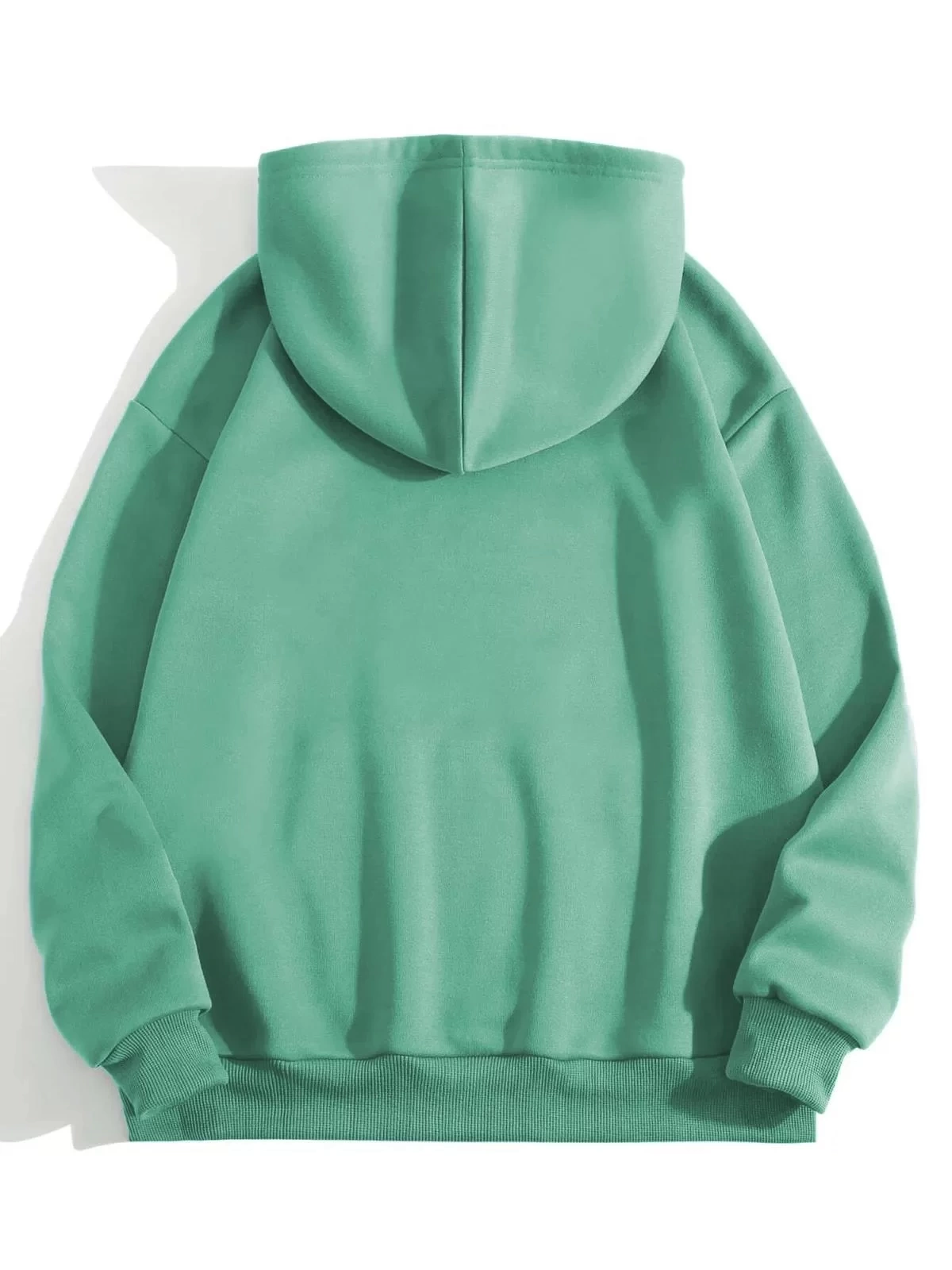 Erkek Düz Kapüşonlu Sweat - Mint Yeşili