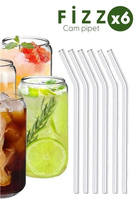 Fizz Borosilikat Cam Pipet Seti - 6lı - Eğimli