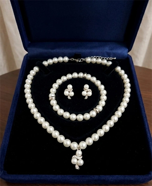 Göz Alıcı İnci 3lü Kolye Bileklik Küpe Seti