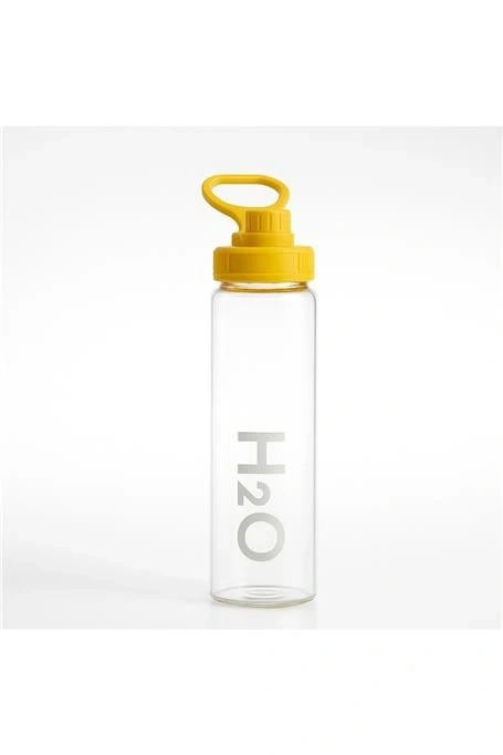 H2O 1000 ml Borosilikat Cam Matara Renkli Kapaklı Tritan Suluk BPA İçermez - 6 Renk Seçeneği