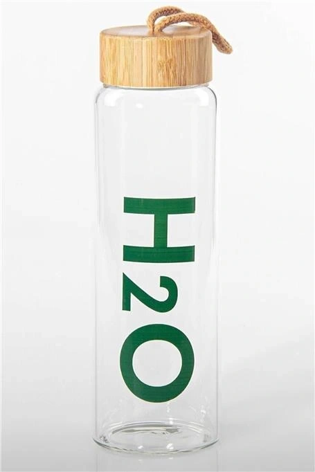 H2o Bambu Kapaklı Cam Matara - 800 ml