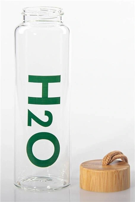 H2o Bambu Kapaklı Cam Matara - 800 ml