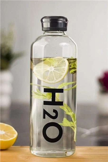 H2O Borosilikat Cam Matara Kılıfsız - 1 Lt