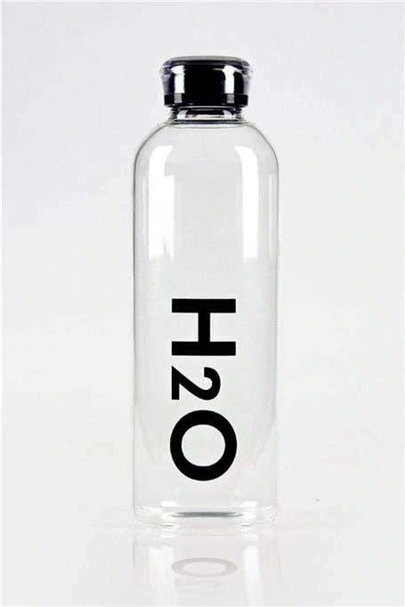 H2O Borosilikat Cam Matara Kılıfsız - 1 Lt