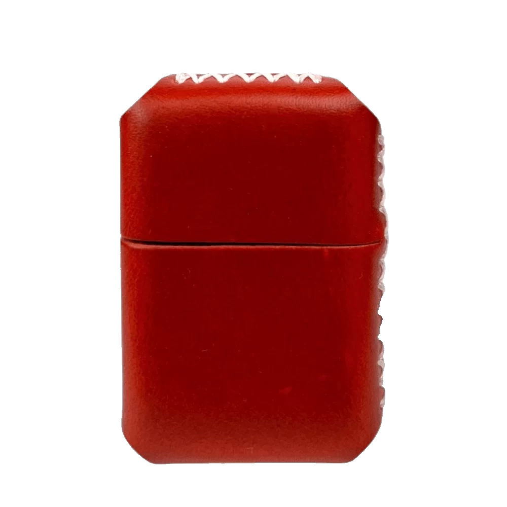 Handmade El Yapımı Hakiki Deri Zippo Modeli Çakmak - AG02001 - Kırmızı