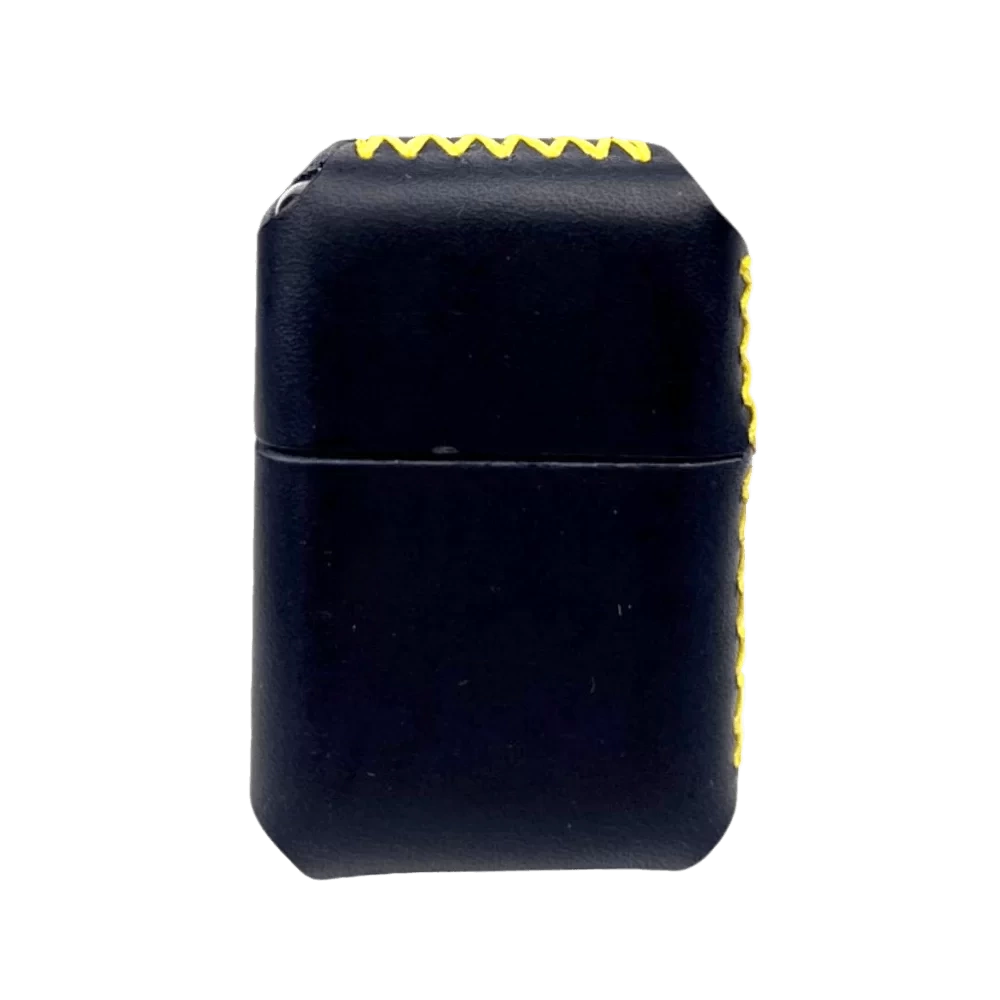Handmade El Yapımı Hakiki Deri Zippo Modeli Çakmak - AG02001 - Lacivert Sarı