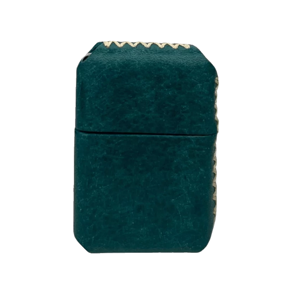 Handmade El Yapımı Hakiki Deri Zippo Modeli Çakmak - AG02001 - Petrol Yeşili