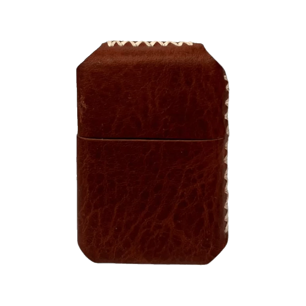 Handmade El Yapımı Hakiki Deri Zippo Modeli Çakmak - AG02001 - Tobacco