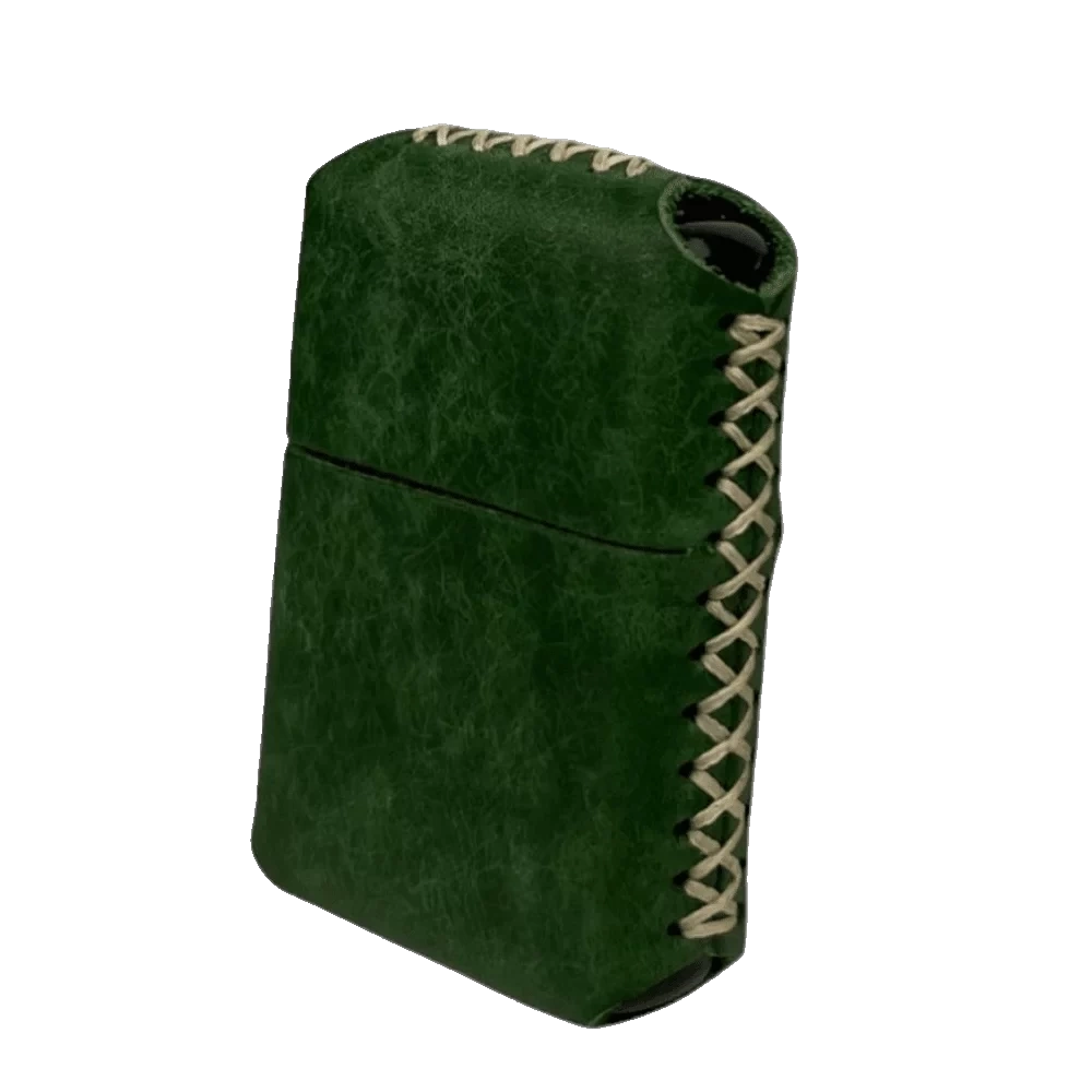 Handmade El Yapımı Hakiki Deri Zippo Modeli Çakmak - AG02001 - Yeşil