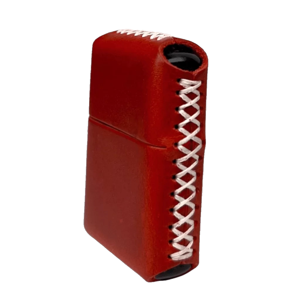 Handmade El Yapımı Hakiki Deri Zippo Modeli Çakmak - AG02001 - Kırmızı