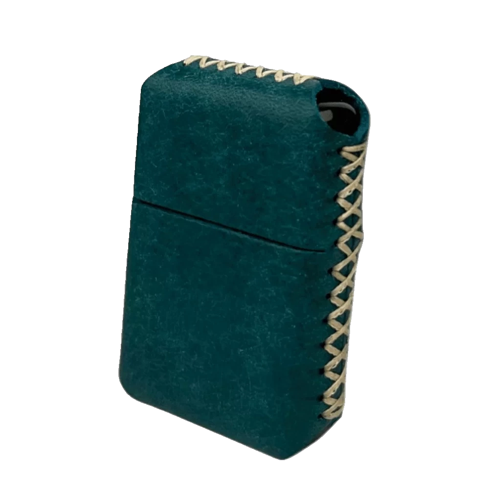 Handmade El Yapımı Hakiki Deri Zippo Modeli Çakmak - AG02001 - Petrol Yeşili