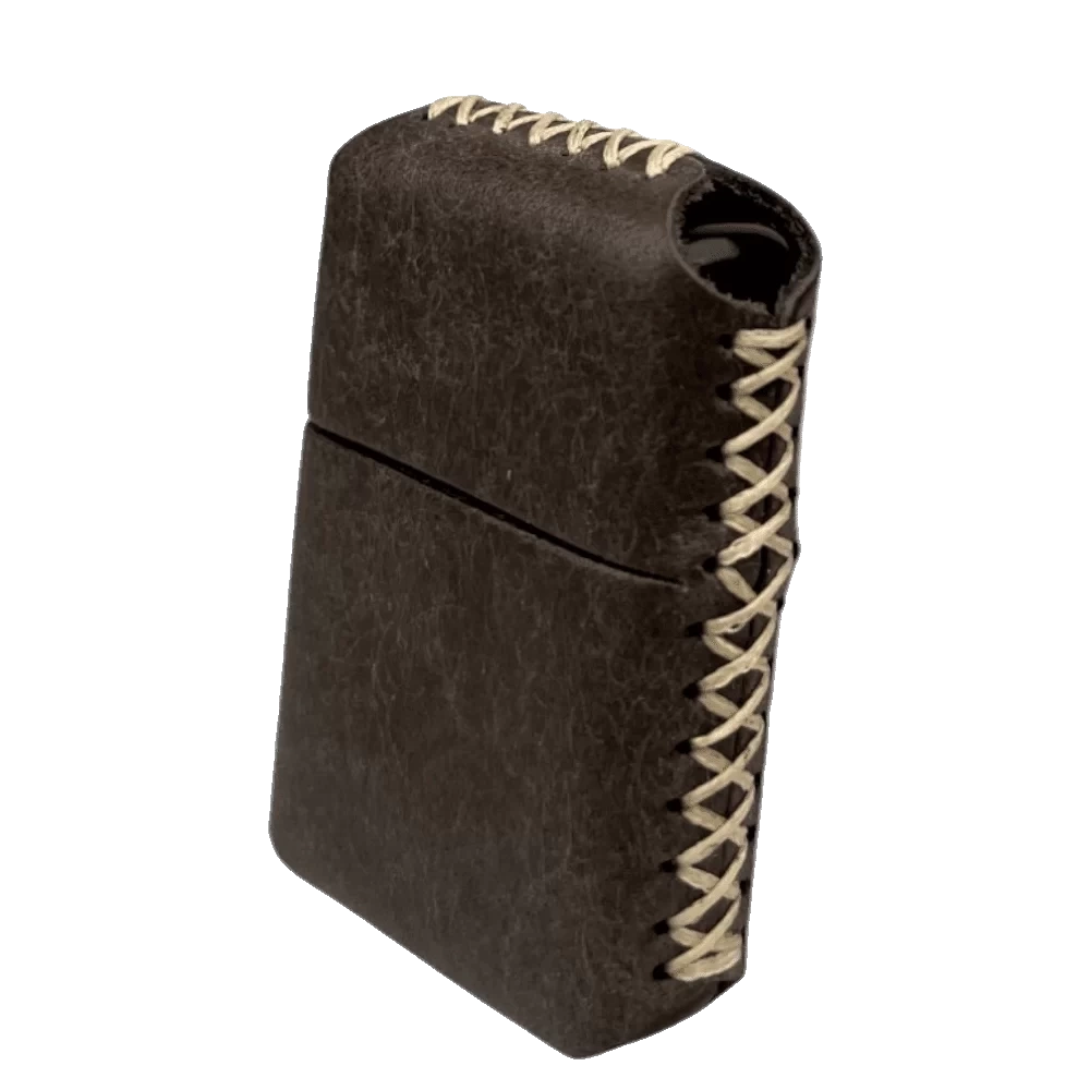Handmade El Yapımı Hakiki Deri Zippo Modeli Çakmak - AG02001 - Koyu Vizon