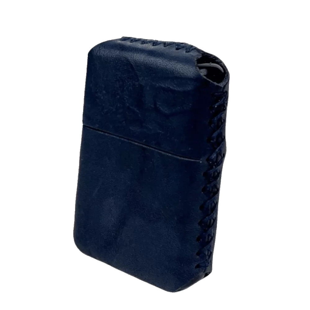 Handmade El Yapımı Hakiki Deri Zippo Modeli Çakmak - AG02001 - Lacivert