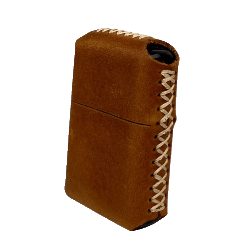 Handmade El Yapımı Hakiki Deri Zippo Modeli Çakmak - AG02001 - Açık Kahverengi