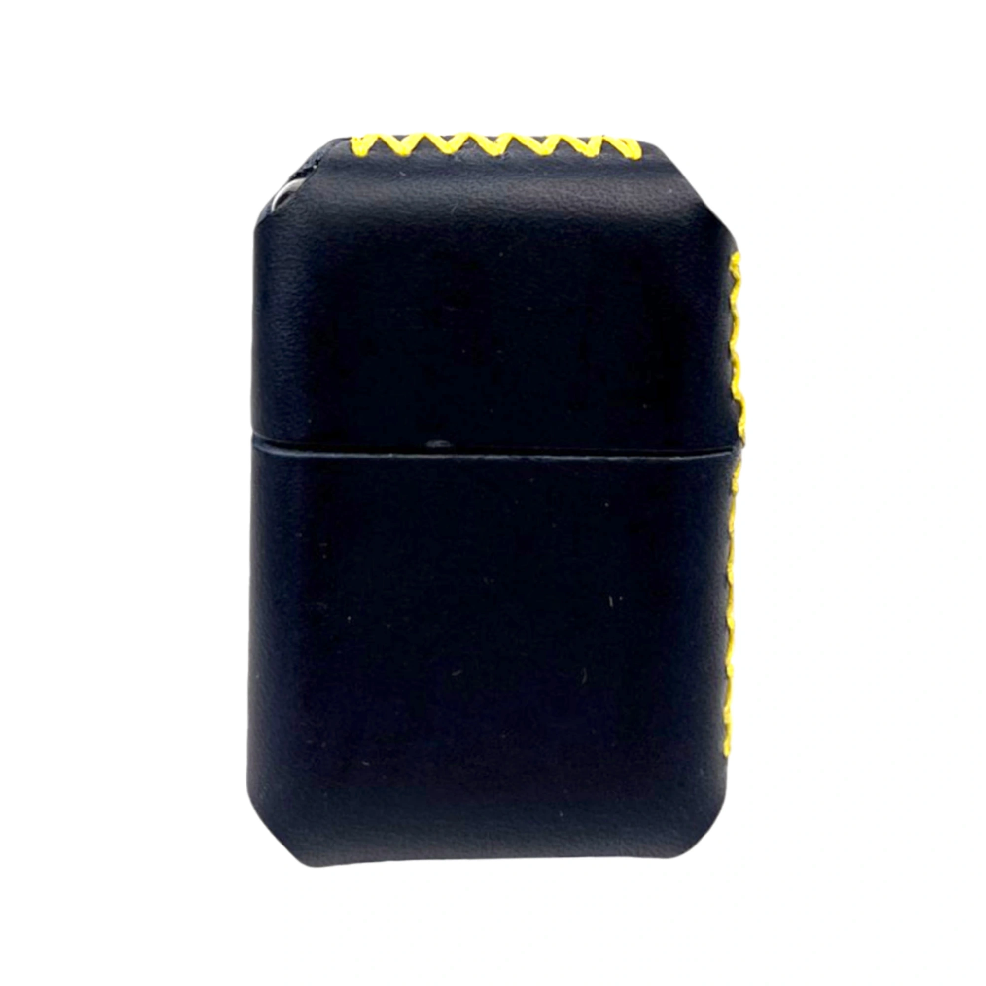 Handmade El Yapımı Hakiki Deri Zippo Modeli Çakmak - AG02001 - Lacivert Sarı