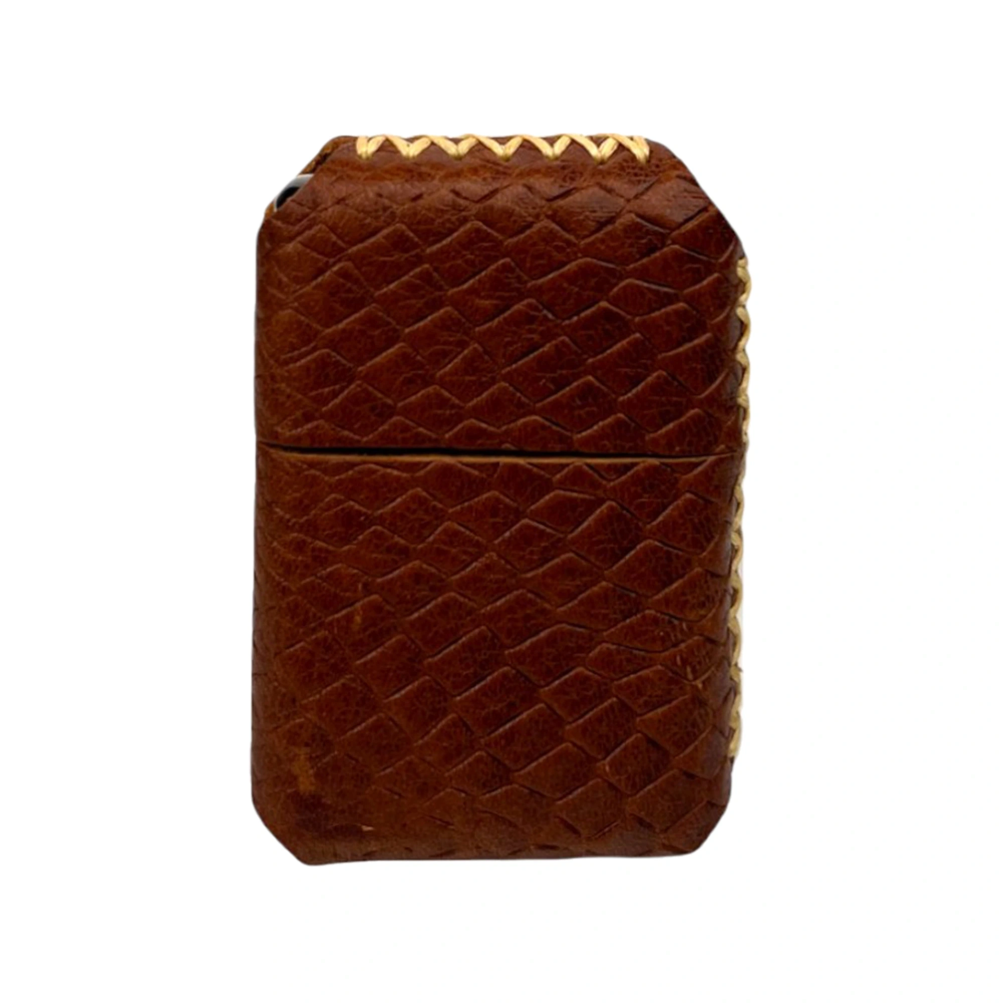 Handmade El Yapımı Hakiki Deri Zippo Modeli Çakmak - AG02001 - Taba