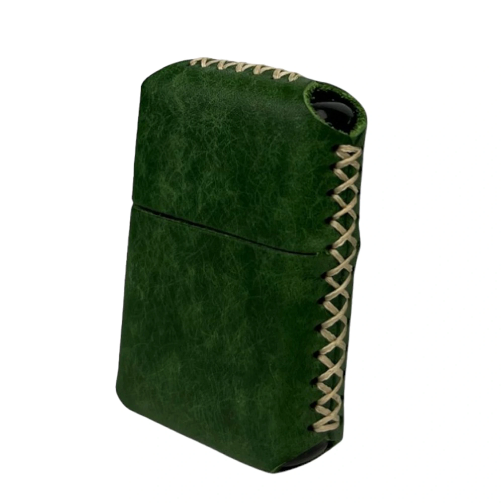 Handmade El Yapımı Hakiki Deri Zippo Modeli Çakmak - AG02001 - Yeşil