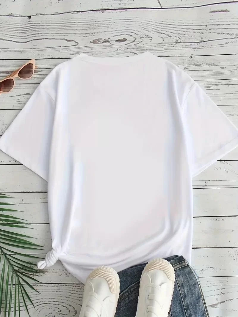 Kadın Beyaz Ive Got Your Back Grafik Tişört - Eğlenceli Çubuk Tasarımlı Oversize Günlük Kısa Kollu Tişört, Polyester Örgü, Yuvarlak Yaka, İlkbahar ve Yaz için Mükemmel, Günlük Giyim Tişört | Eğlenceli Tasarım | Polyester Kumaş - Beyaz