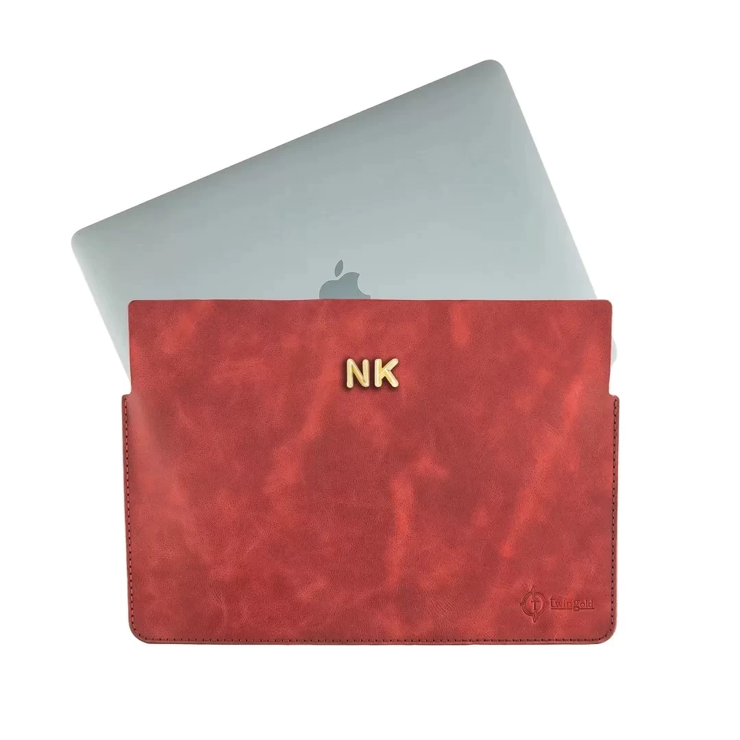 İsme Özel Macbook Kılıfı - %100 Rainbow Deri - ET02002 - Kırmızı