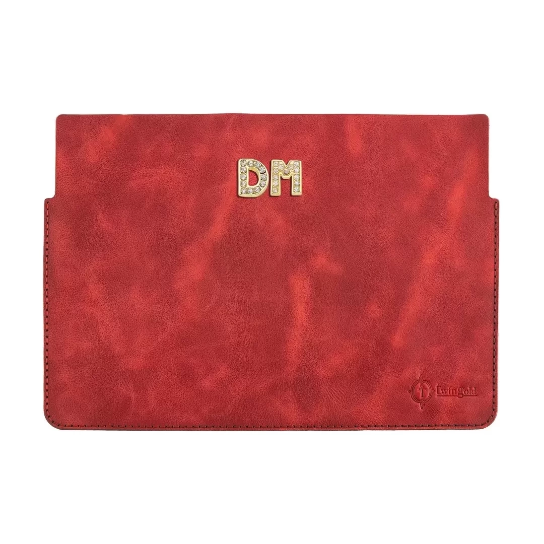 İsme Özel Macbook Kılıfı - %100 Rainbow Deri - ET02002 - Kırmızı