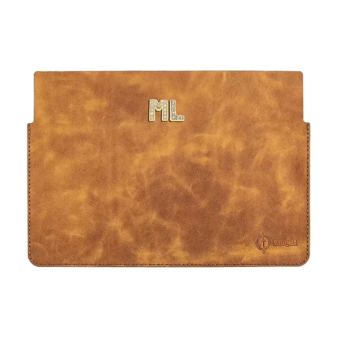 İsme Özel Macbook Kılıfı - %100 Rainbow Deri - ET02002 - Camel
