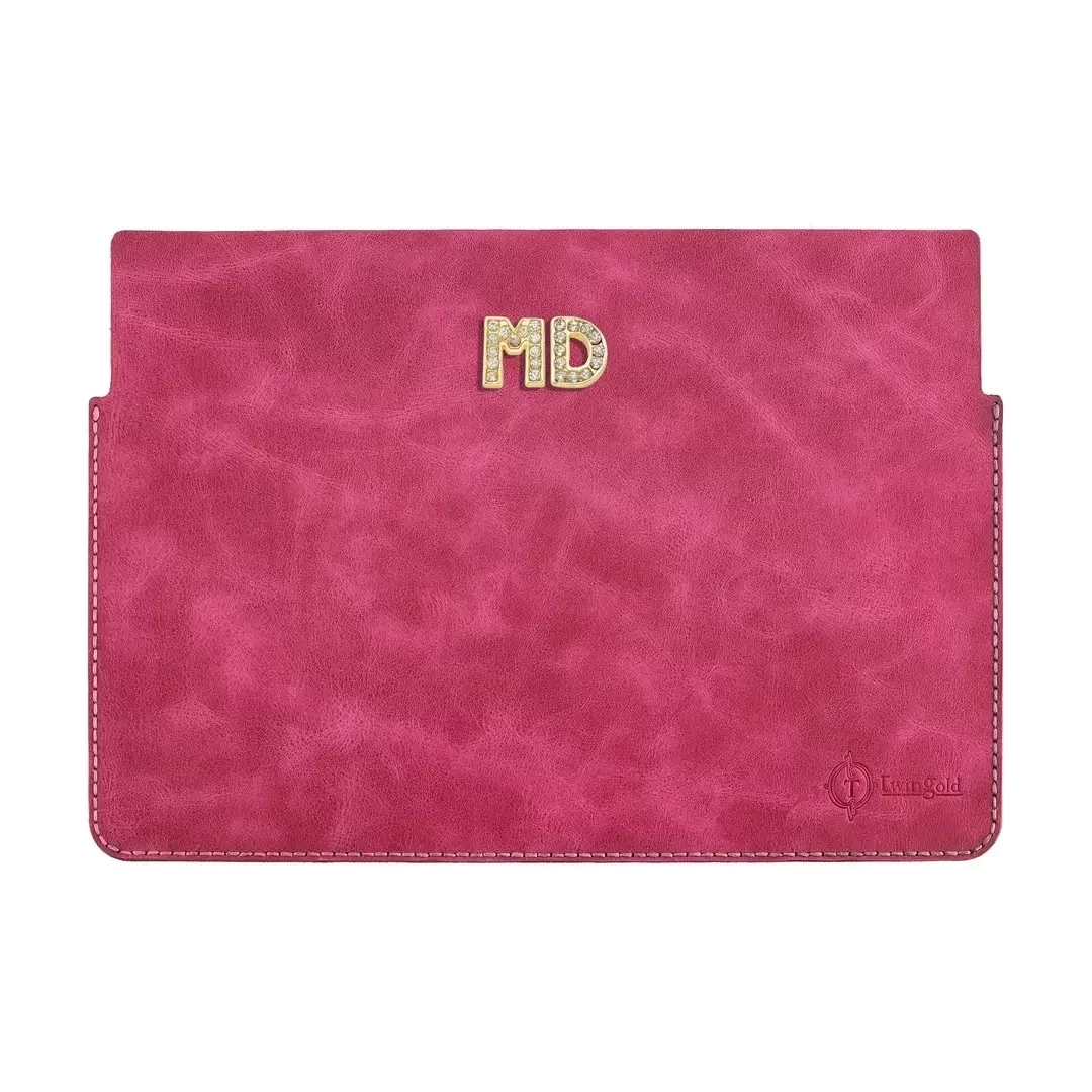 İsme Özel Macbook Kılıfı - %100 Rainbow Deri - ET02002 - Fuşya