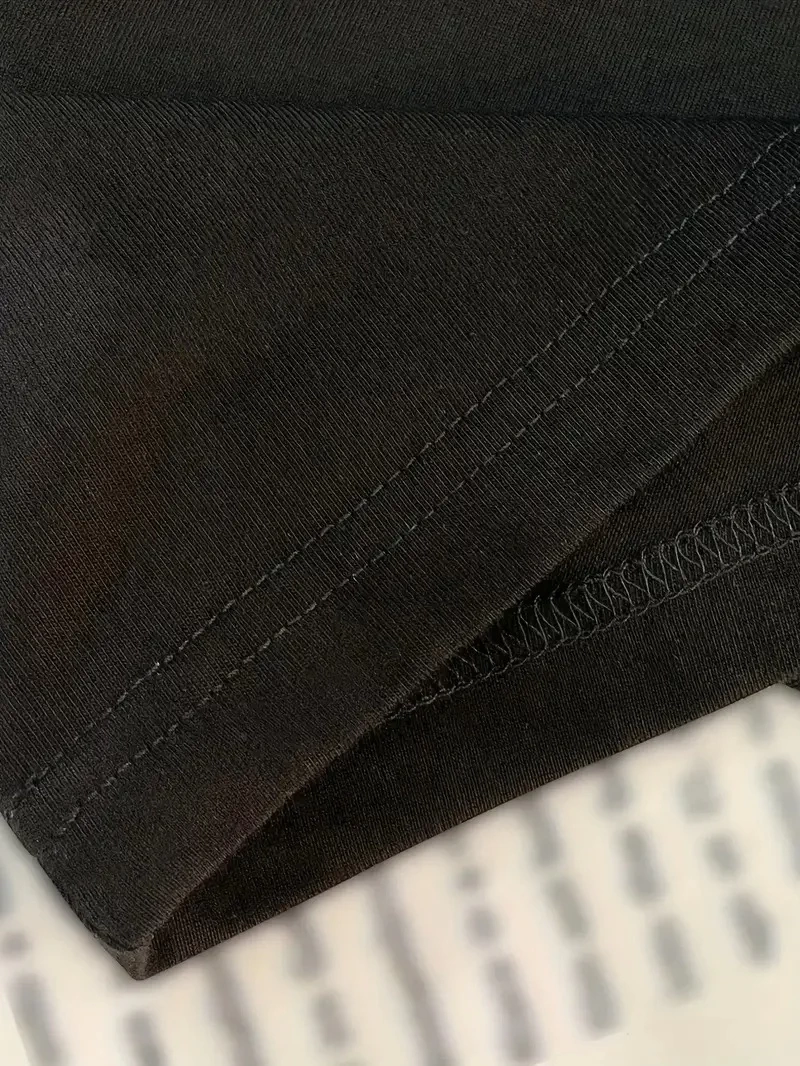 Newtro Baskılı Oversize Bisiklet Yaka T-shirt - Siyah