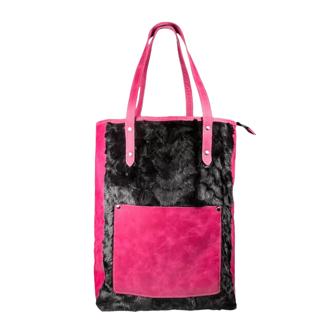 Only One Deri Kürk Tote Bag